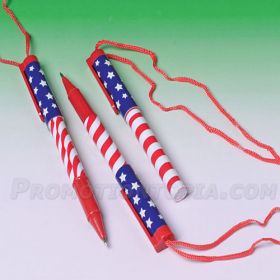 Patriotic Pen with Lanyard