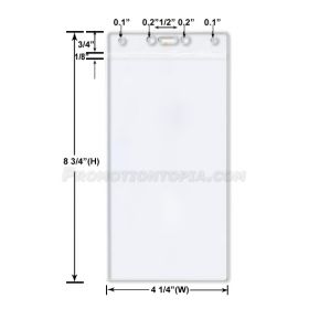 Clear Plastic ID Badge Holders (Holds card size : 4 X 8 1/4)