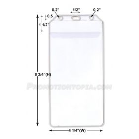 ID Badge Holder with Flap (Holds card size : 4 X 8)