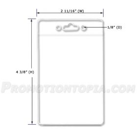 Clear Vertical Badge Holders (Holds card size : 2 1/2 X 3 5/8)